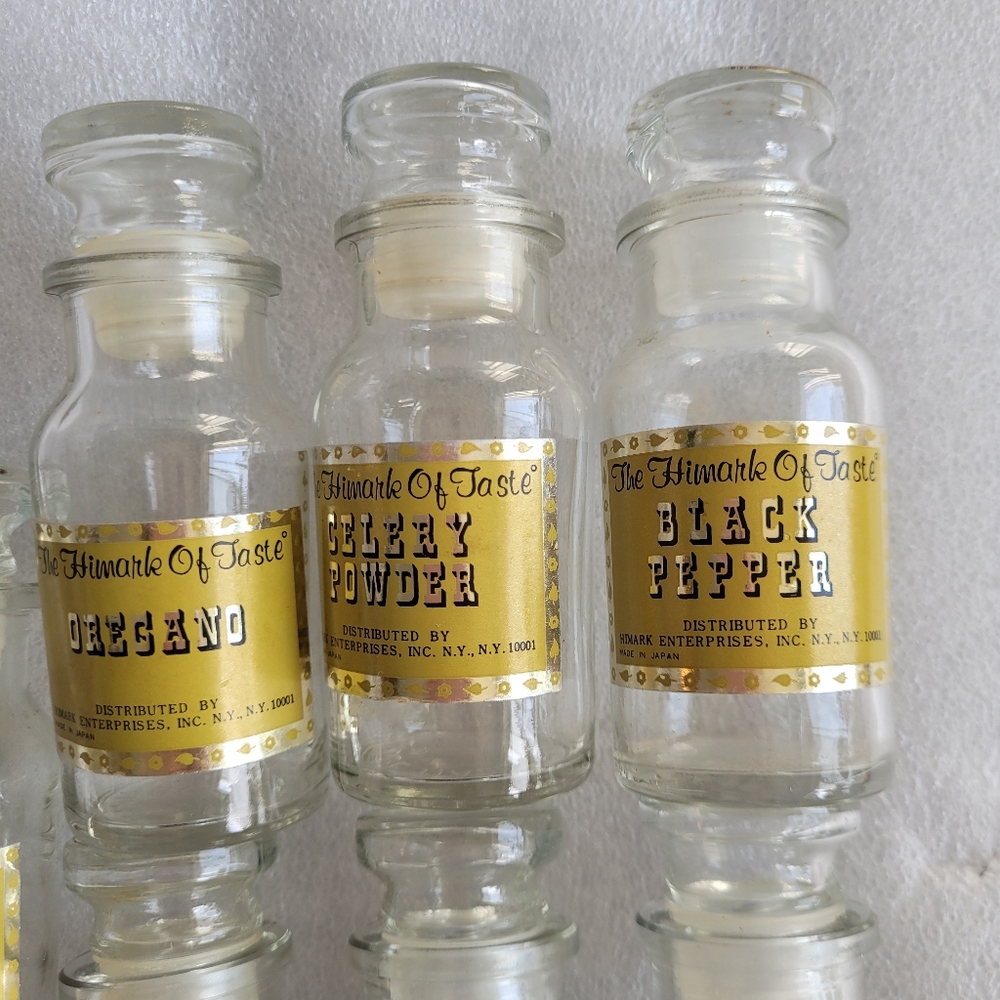 Vintage Apothecary Bottles Spice Jars Set Of 7 - Picture 4 of 8